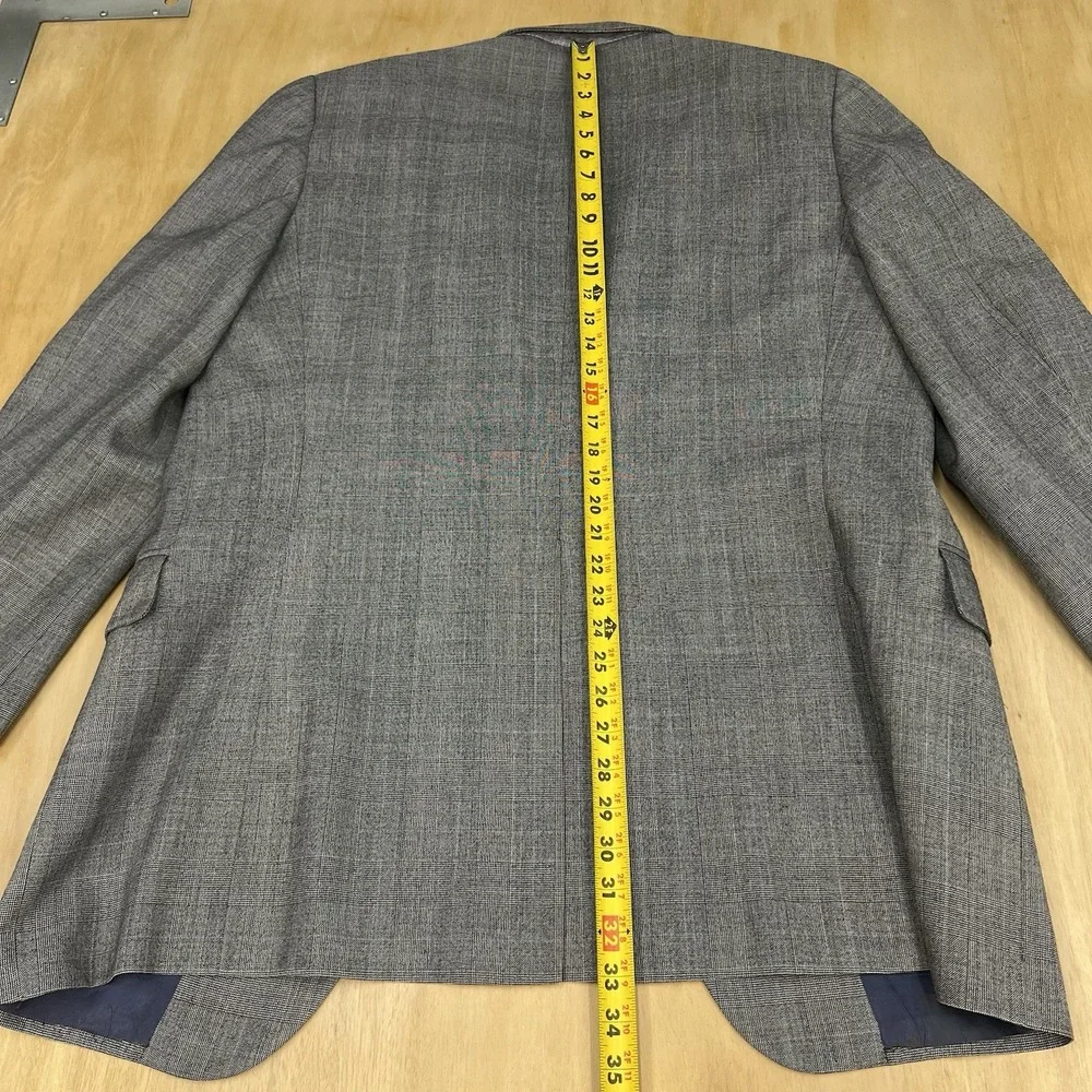 Tom James Blazer Bespoke Custom Fit Tailored Sport Coat Mens 44-Extra Long Gray